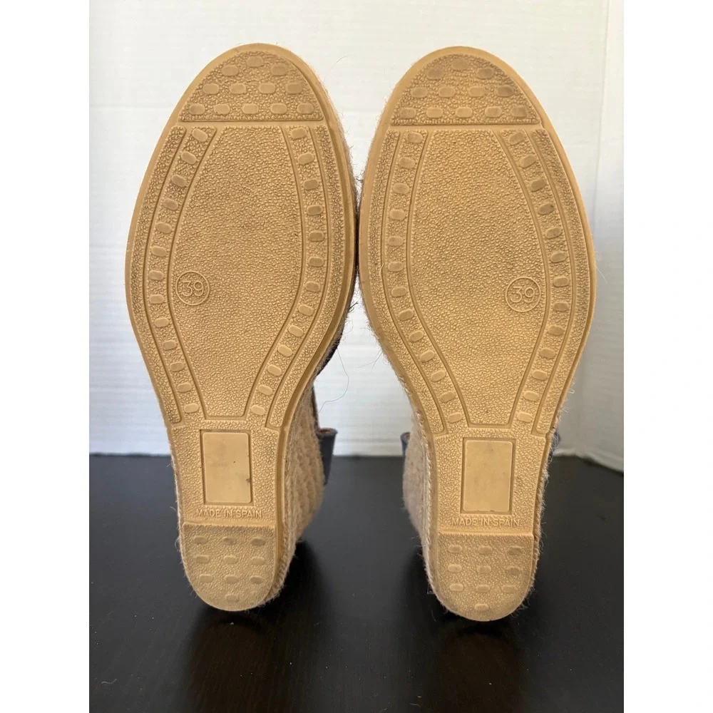 Verbenas Womens Espadrille Wedges Size 9 Blue Suede Platform Ankle Strap Spain - Picture 13 of 15